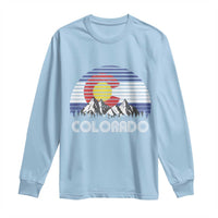 Colorado Flag Mountain 70s Retro Patriotic Colorado State Day Long Sleeve Shirt - Wonder Print Shop