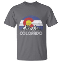 Colorado Flag Mountain 70s Retro Patriotic Colorado State Day T Shirt - Wonder Print Shop