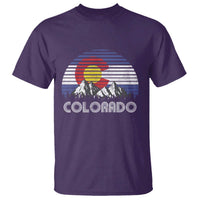 Colorado Flag Mountain 70s Retro Patriotic Colorado State Day T Shirt - Wonder Print Shop