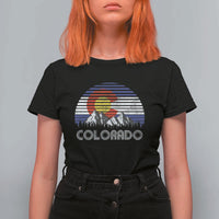 Colorado Flag Mountain 70s Retro Patriotic Colorado State Day T Shirt For Women - Wonder Print Shop