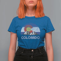 Colorado Flag Mountain 70s Retro Patriotic Colorado State Day T Shirt For Women - Wonder Print Shop