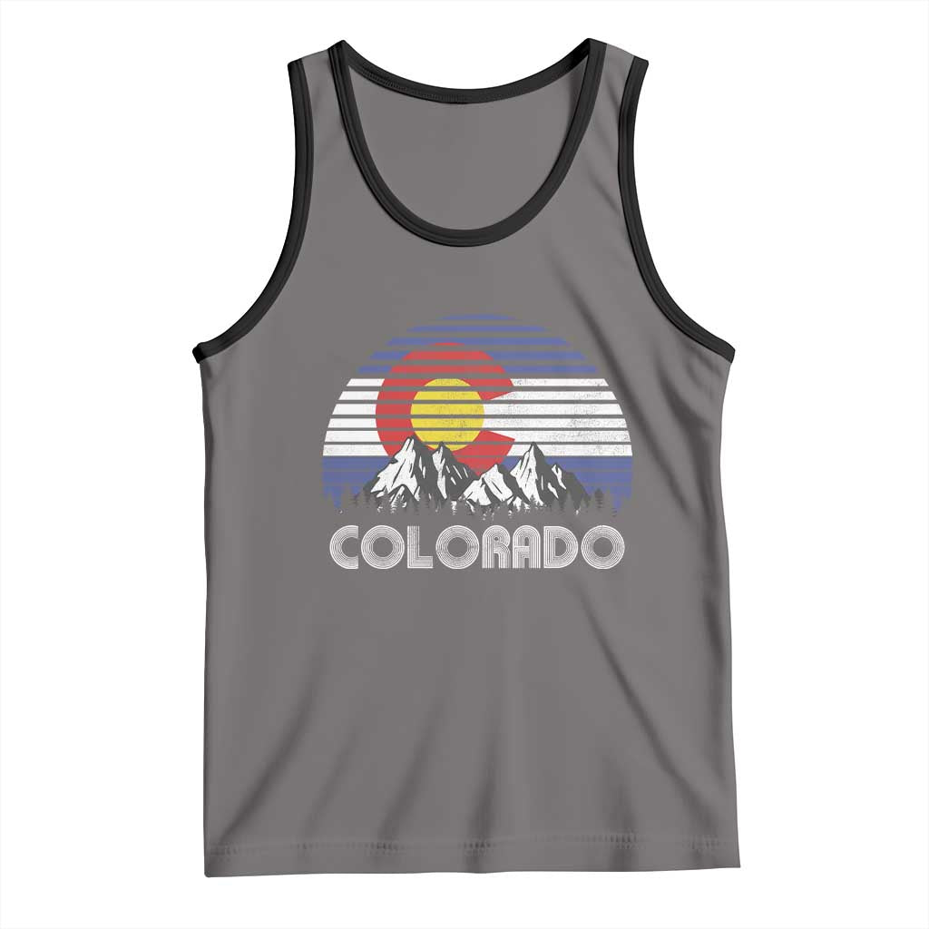 Colorado Flag Mountain 70s Retro Patriotic Colorado State Day Tank Top - Wonder Print Shop