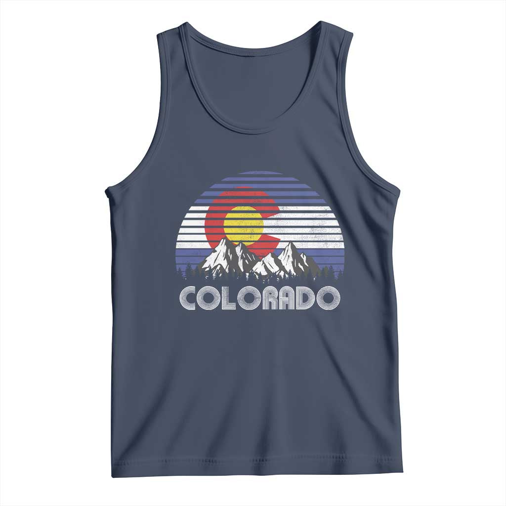Colorado Flag Mountain 70s Retro Patriotic Colorado State Day Tank Top - Wonder Print Shop