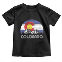 Colorado Flag Mountain 70s Retro Patriotic Colorado State Day Toddler T Shirt - Wonder Print Shop