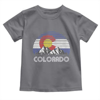 Colorado Flag Mountain 70s Retro Patriotic Colorado State Day Toddler T Shirt - Wonder Print Shop