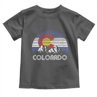 Colorado Flag Mountain 70s Retro Patriotic Colorado State Day Toddler T Shirt - Wonder Print Shop