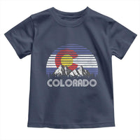 Colorado Flag Mountain 70s Retro Patriotic Colorado State Day Toddler T Shirt - Wonder Print Shop