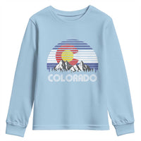 Colorado Flag Mountain 70s Retro Patriotic Colorado State Day Youth Sweatshirt - Wonder Print Shop