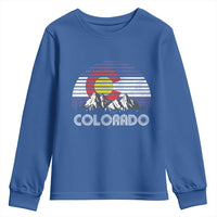 Colorado Flag Mountain 70s Retro Patriotic Colorado State Day Youth Sweatshirt - Wonder Print Shop