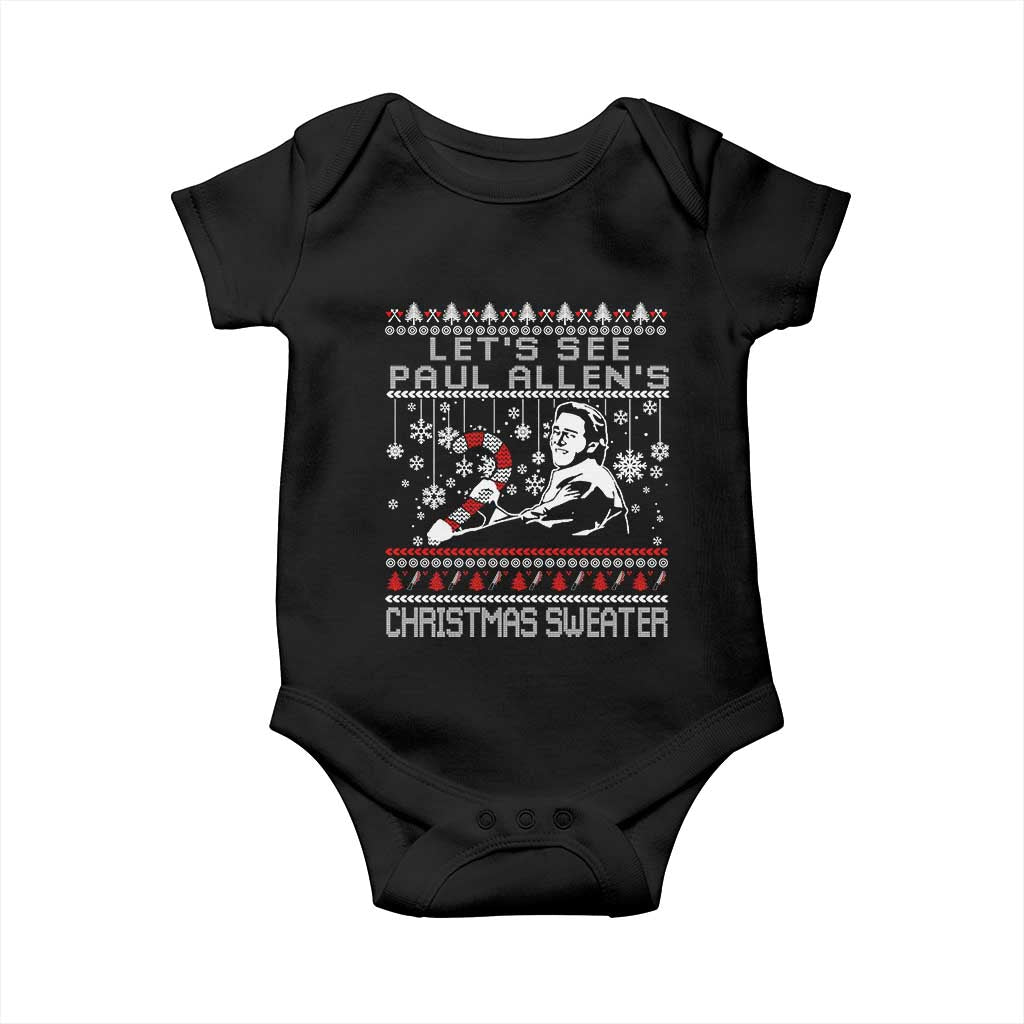 Funny Christmas Psycho Baby Onesie Lets See Paul Allens Christmas Sweater Serrial Killer Movie - Wonder Print Shop