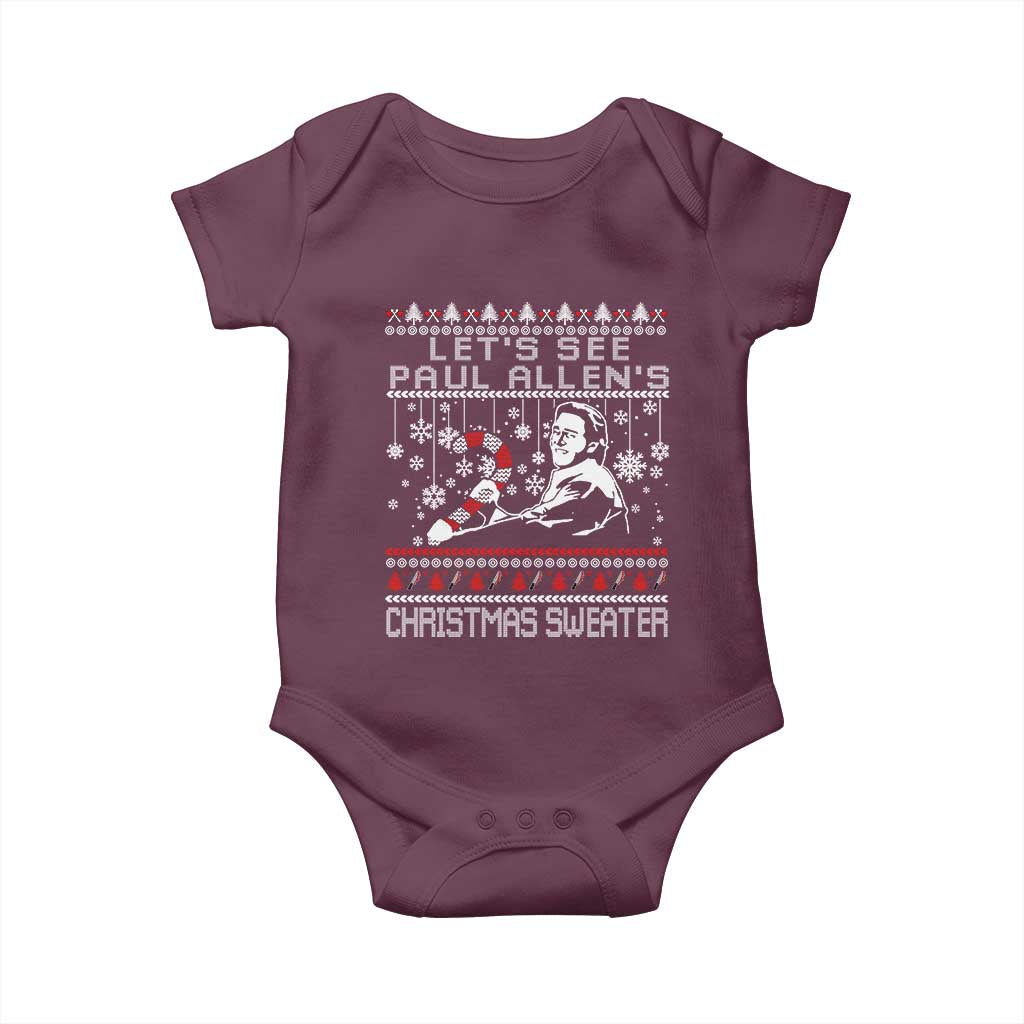 Funny Christmas Psycho Baby Onesie Lets See Paul Allens Christmas Sweater Serrial Killer Movie - Wonder Print Shop