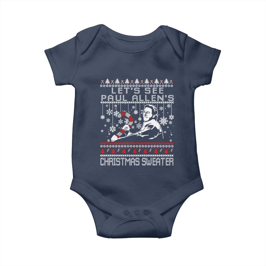 Funny Christmas Psycho Baby Onesie Lets See Paul Allens Christmas Sweater Serrial Killer Movie - Wonder Print Shop