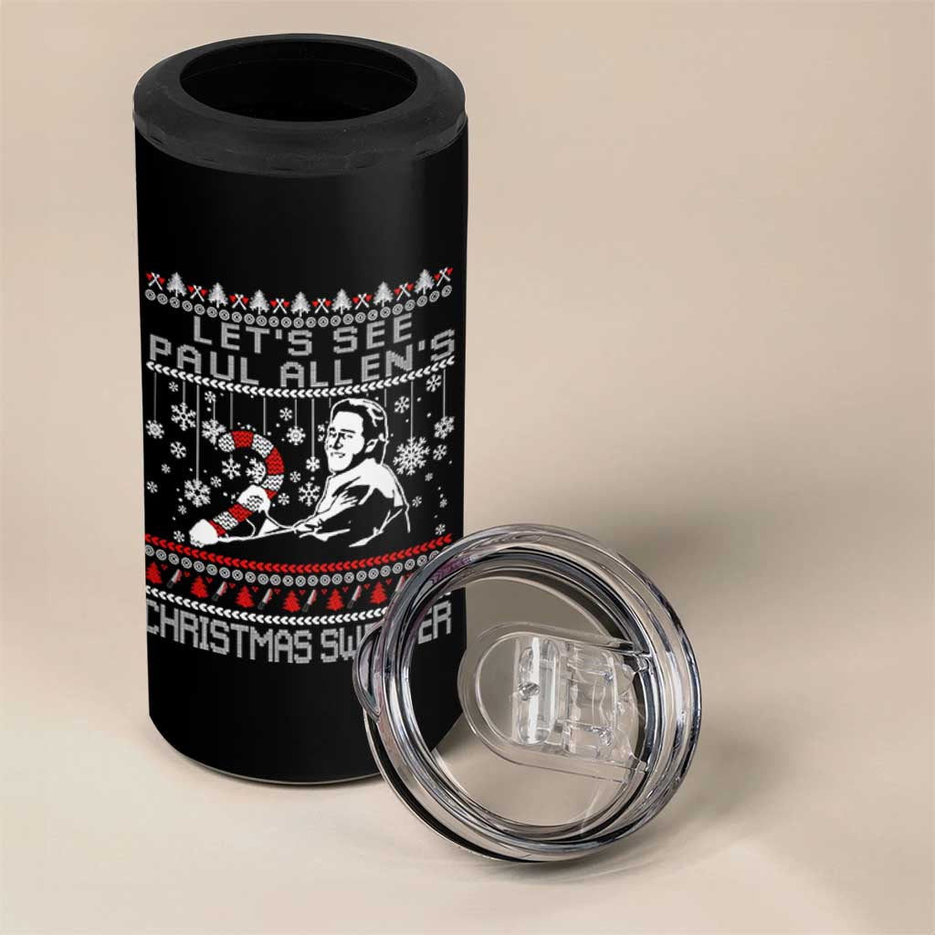 Funny Christmas Psycho 4 in 1 Can Cooler Tumbler Lets See Paul Allens Christmas Sweater Serrial Killer Movie - Wonder Print Shop
