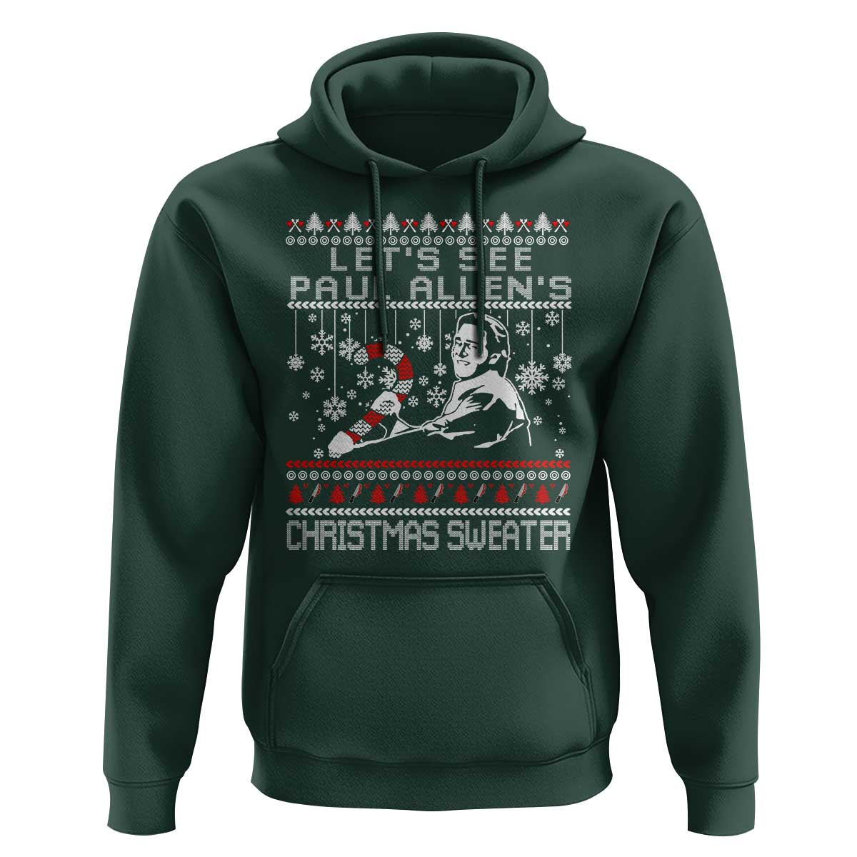 Funny Christmas Psycho Hoodie Lets See Paul Allens Christmas Sweater Serrial Killer Movie - Wonder Print Shop