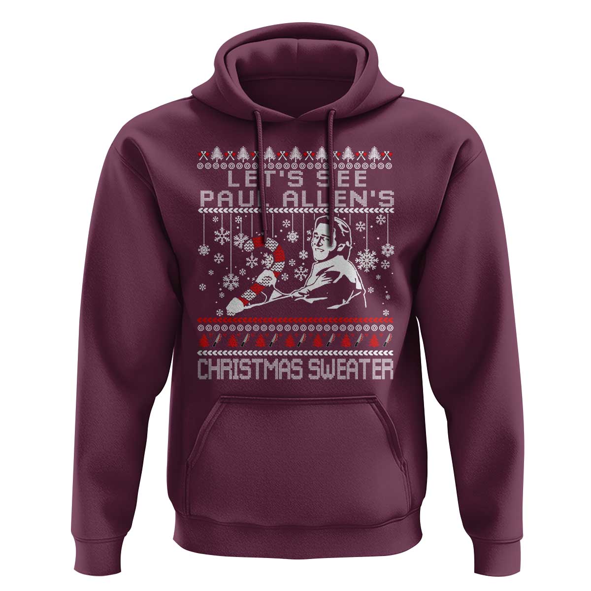 Funny Christmas Psycho Hoodie Lets See Paul Allens Christmas Sweater Serrial Killer Movie - Wonder Print Shop