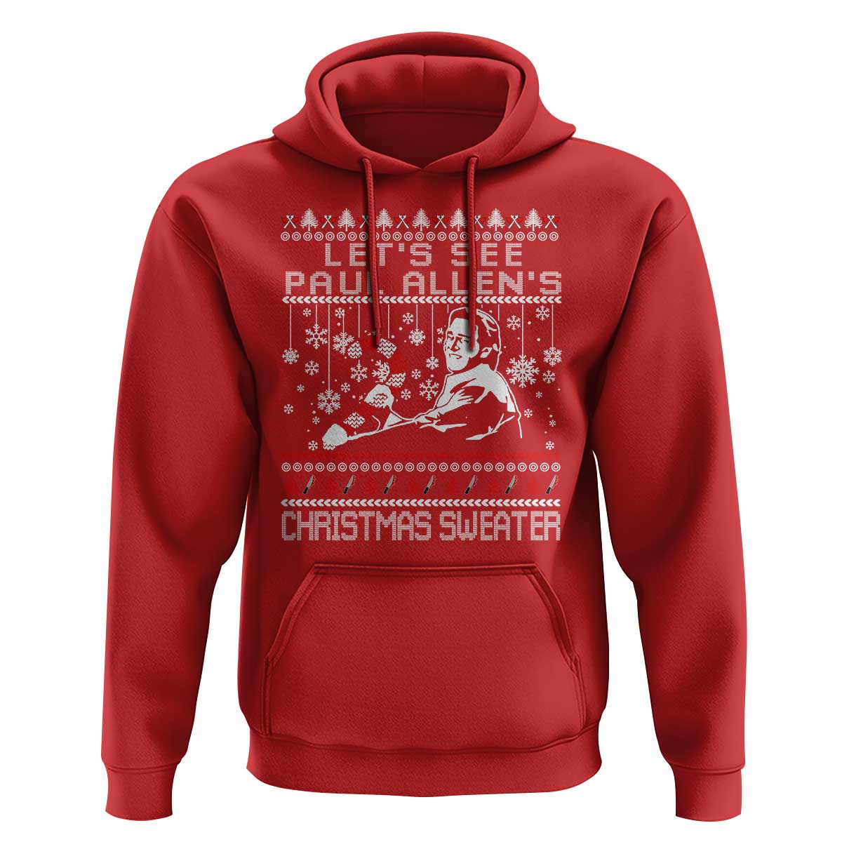 Funny Christmas Psycho Hoodie Lets See Paul Allens Christmas Sweater Serrial Killer Movie - Wonder Print Shop