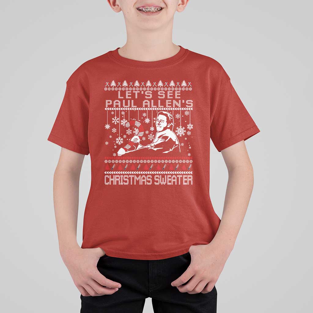 Funny Christmas Psycho T Shirt For Kid Lets See Paul Allens Christmas Sweater Serrial Killer Movie - Wonder Print Shop