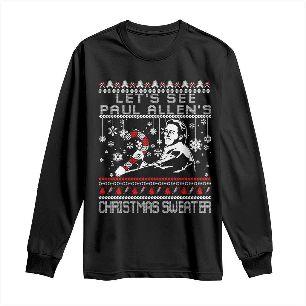 Funny Christmas Psycho Long Sleeve Shirt Lets See Paul Allens Christmas Sweater Serrial Killer Movie - Wonder Print Shop