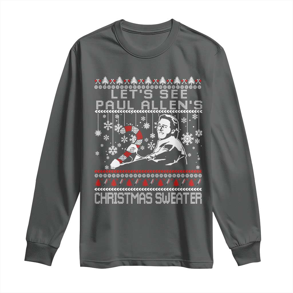 Funny Christmas Psycho Long Sleeve Shirt Lets See Paul Allens Christmas Sweater Serrial Killer Movie - Wonder Print Shop