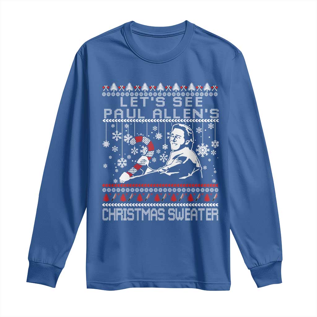Funny Christmas Psycho Long Sleeve Shirt Lets See Paul Allens Christmas Sweater Serrial Killer Movie - Wonder Print Shop