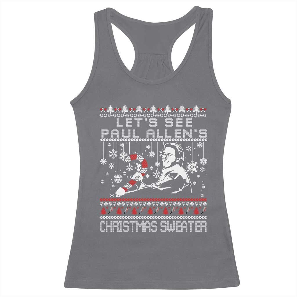 Funny Christmas Psycho Racerback Tank Top Lets See Paul Allens Christmas Sweater Serrial Killer Movie - Wonder Print Shop