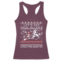 Funny Christmas Psycho Racerback Tank Top Lets See Paul Allens Christmas Sweater Serrial Killer Movie - Wonder Print Shop