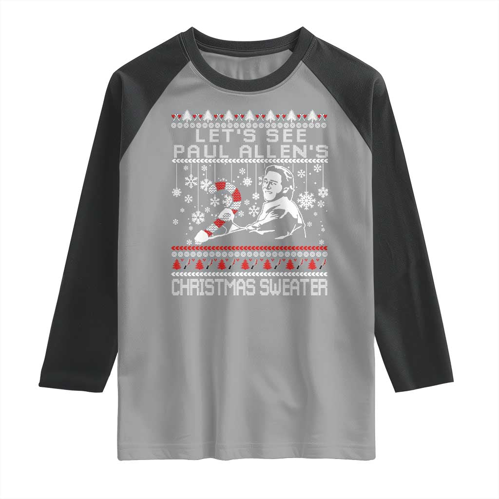 Funny Christmas Psycho Raglan Shirt Lets See Paul Allens Christmas Sweater Serrial Killer Movie - Wonder Print Shop