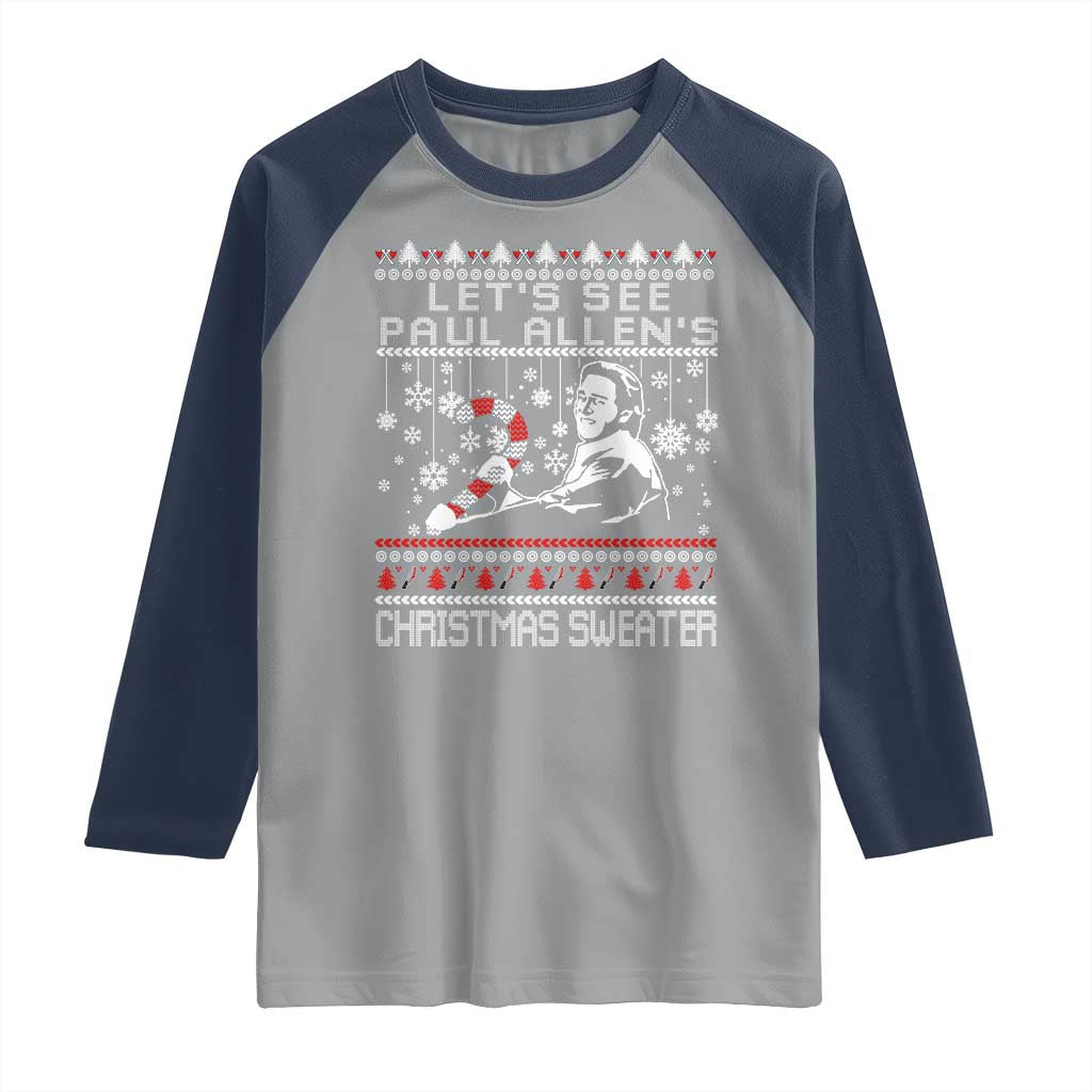 Funny Christmas Psycho Raglan Shirt Lets See Paul Allens Christmas Sweater Serrial Killer Movie - Wonder Print Shop