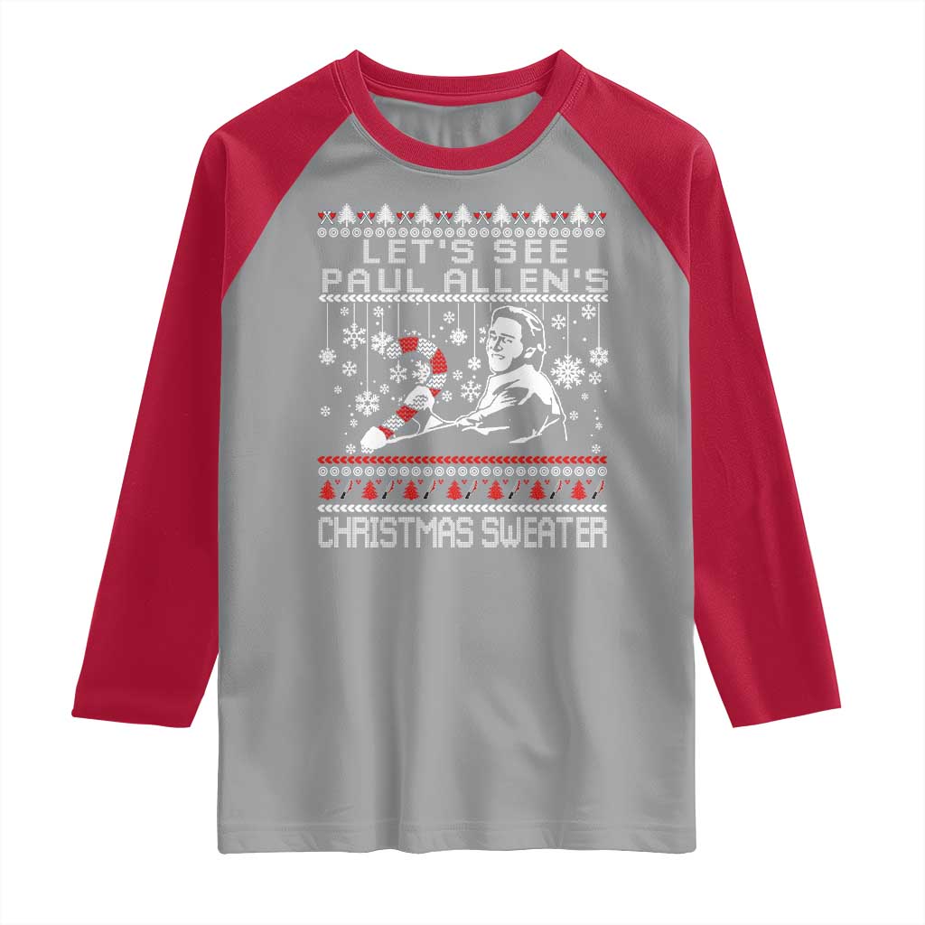Funny Christmas Psycho Raglan Shirt Lets See Paul Allens Christmas Sweater Serrial Killer Movie - Wonder Print Shop