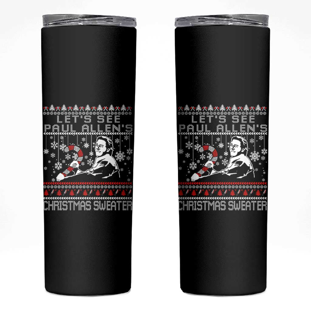 Funny Christmas Psycho Skinny Tumbler Lets See Paul Allens Christmas Sweater Serrial Killer Movie - Wonder Print Shop
