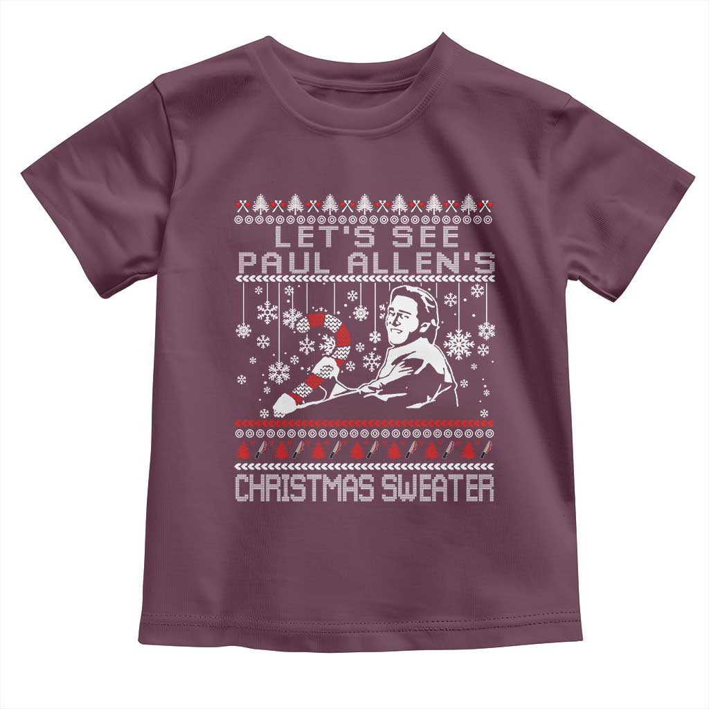 Funny Christmas Psycho Toddler T Shirt Lets See Paul Allens Christmas Sweater Serrial Killer Movie - Wonder Print Shop