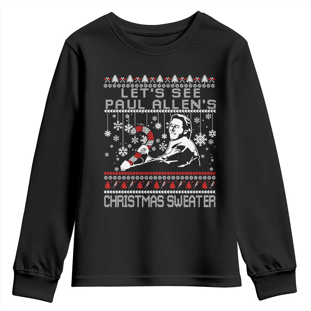 Funny Christmas Psycho Youth Sweatshirt Lets See Paul Allens Christmas Sweater Serrial Killer Movie - Wonder Print Shop
