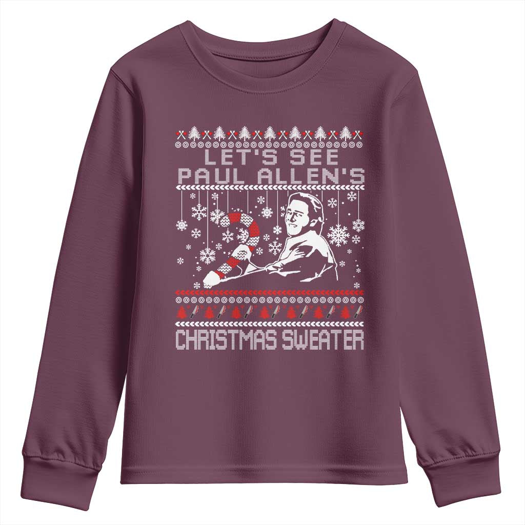 Funny Christmas Psycho Youth Sweatshirt Lets See Paul Allens Christmas Sweater Serrial Killer Movie - Wonder Print Shop