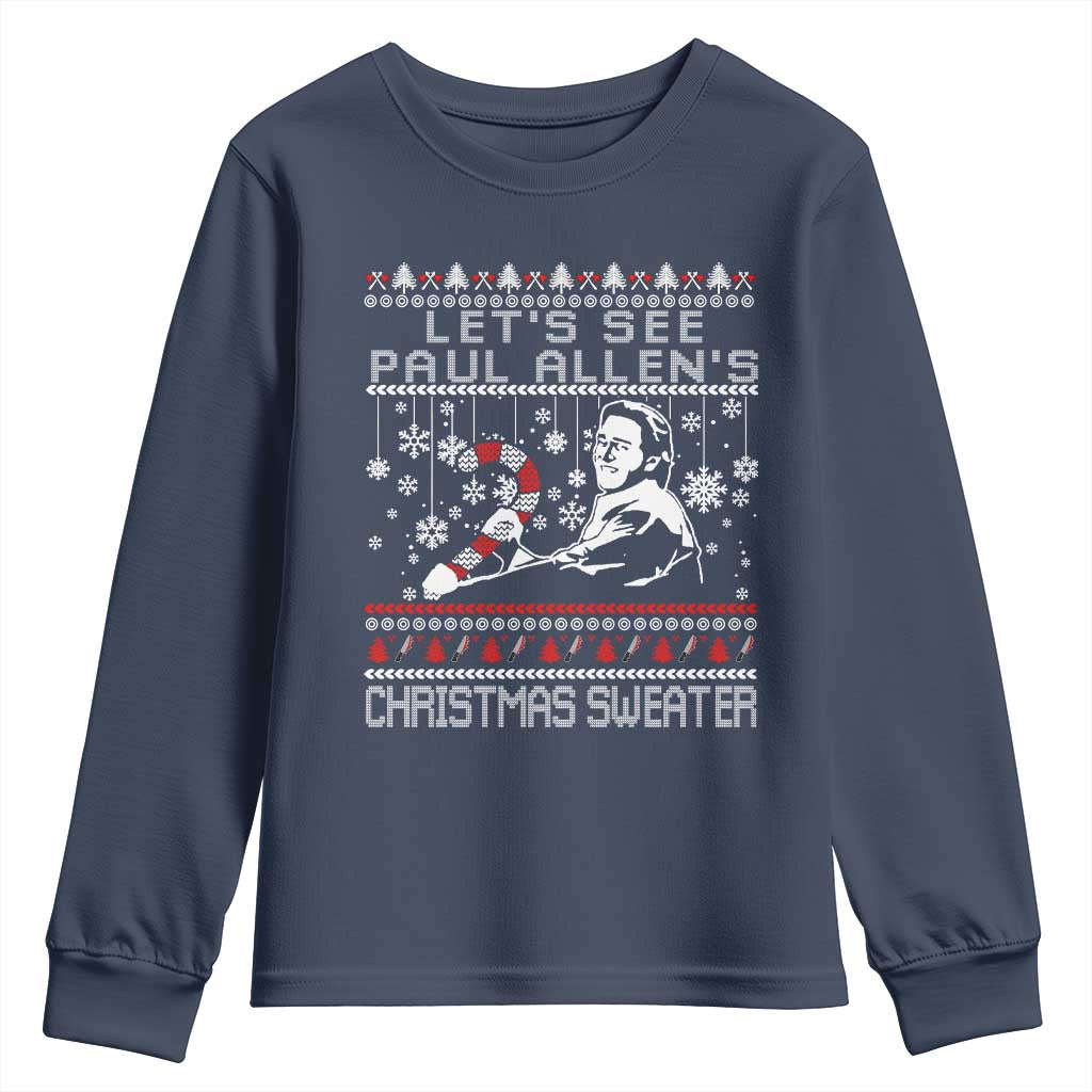 Funny Christmas Psycho Youth Sweatshirt Lets See Paul Allens Christmas Sweater Serrial Killer Movie - Wonder Print Shop