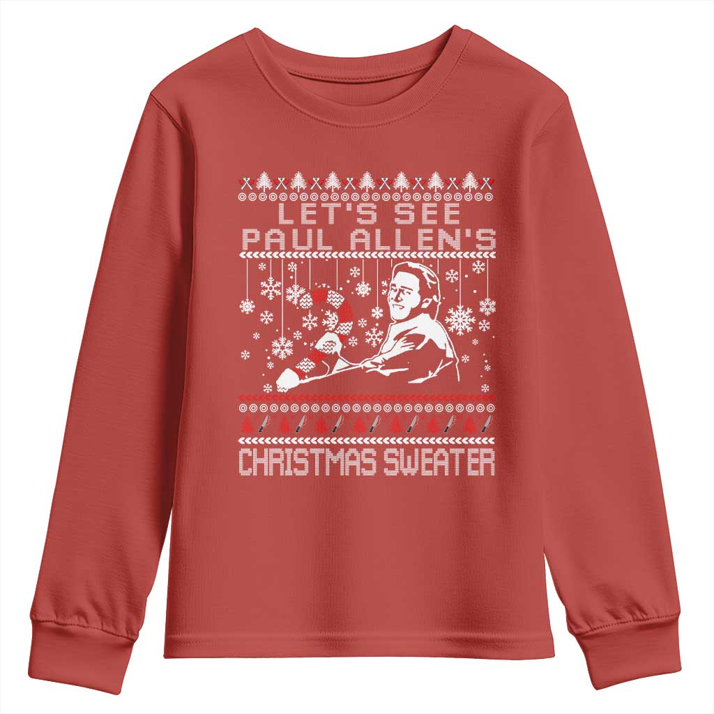 Funny Christmas Psycho Youth Sweatshirt Lets See Paul Allens Christmas Sweater Serrial Killer Movie - Wonder Print Shop