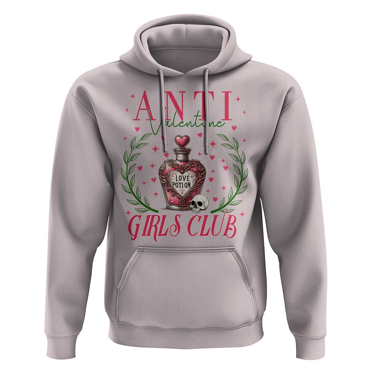 Funny Anti Valentine Girl Club Hoodie Love Potion Skull