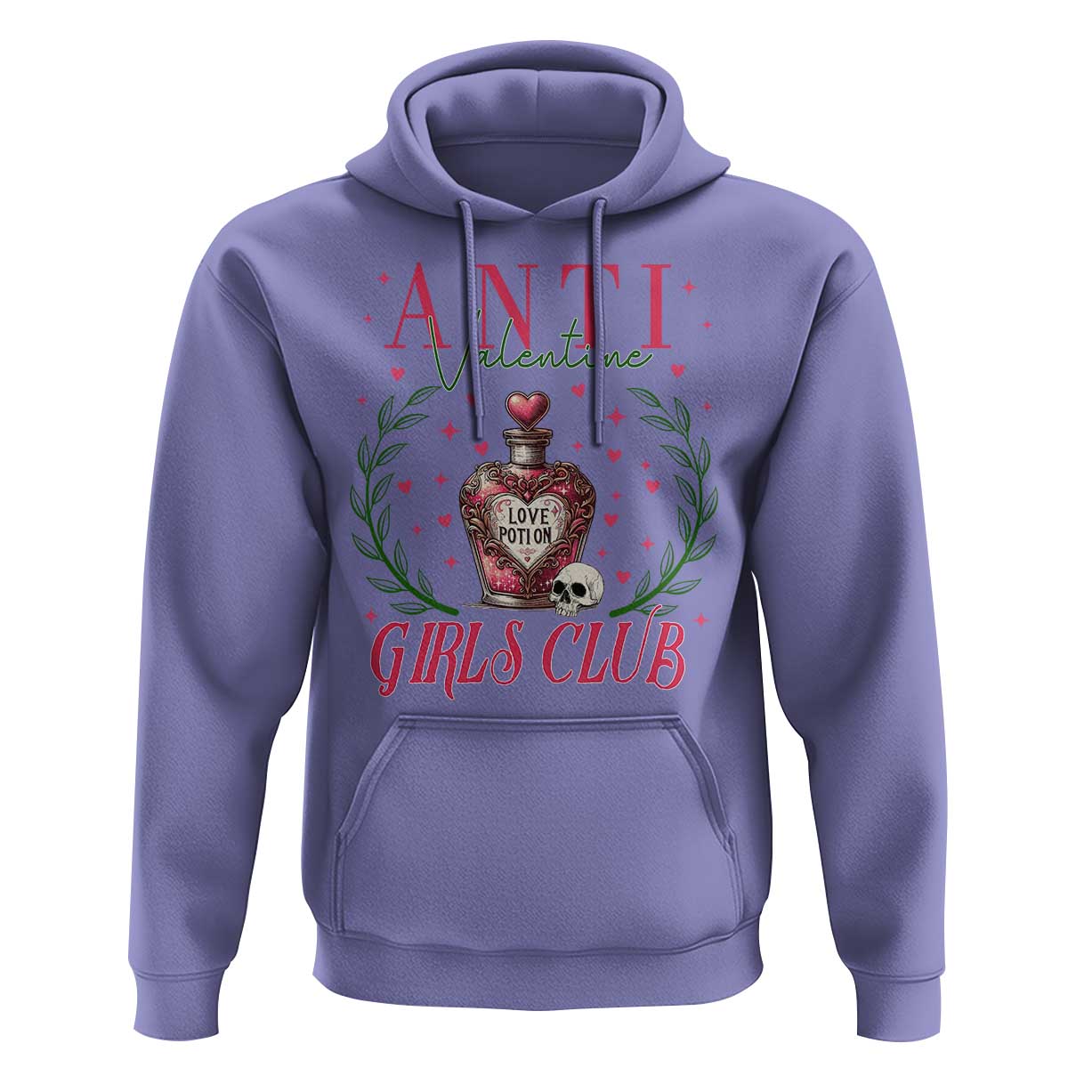 Funny Anti Valentine Girl Club Hoodie Love Potion Skull