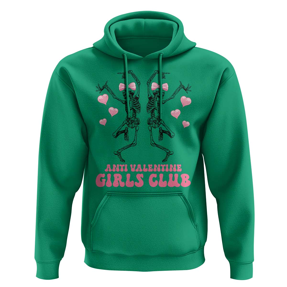 Funny Anti Valentine Girls Club Hoodie Anti Valentine's Day Skeleton