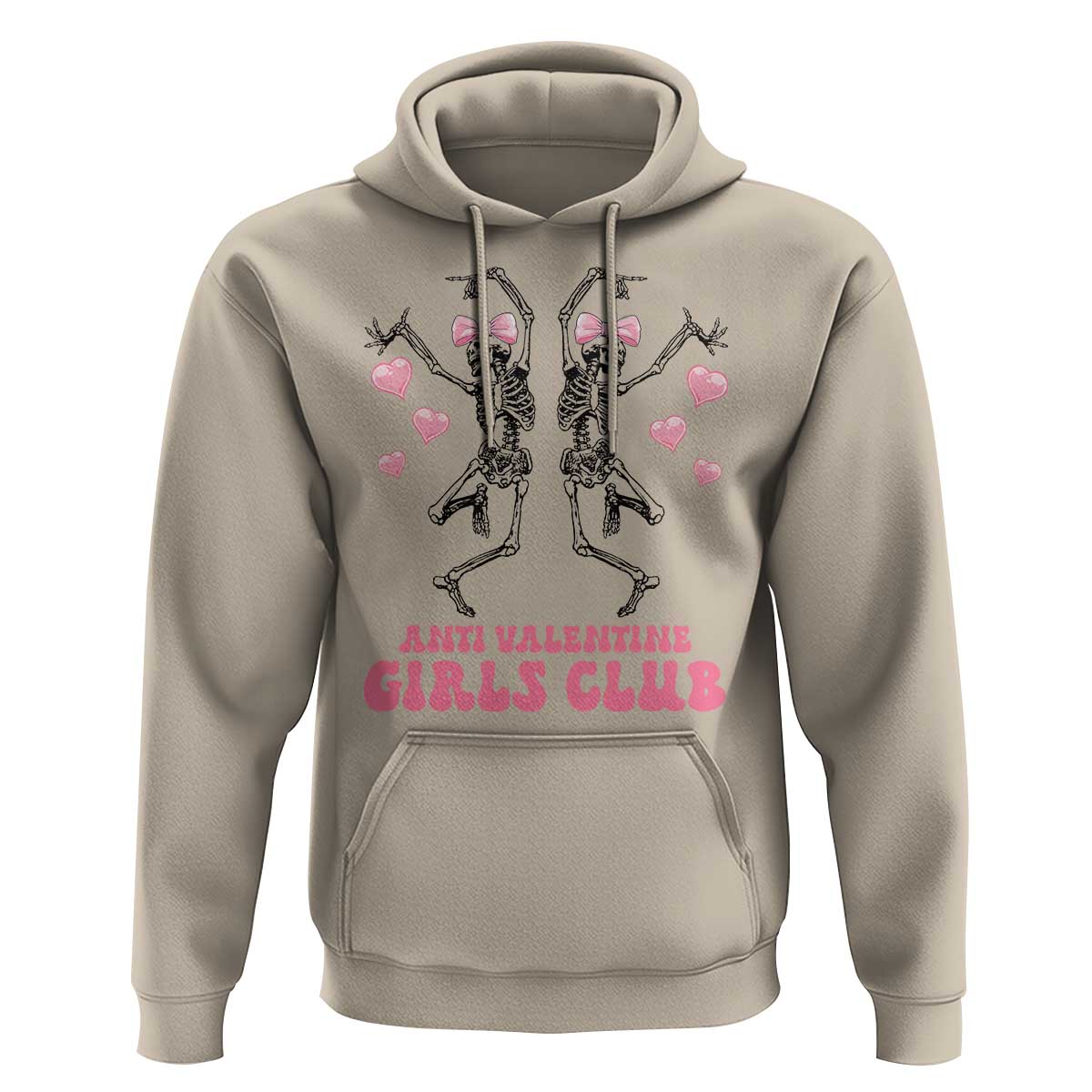 Funny Anti Valentine Girls Club Hoodie Anti Valentine's Day Skeleton