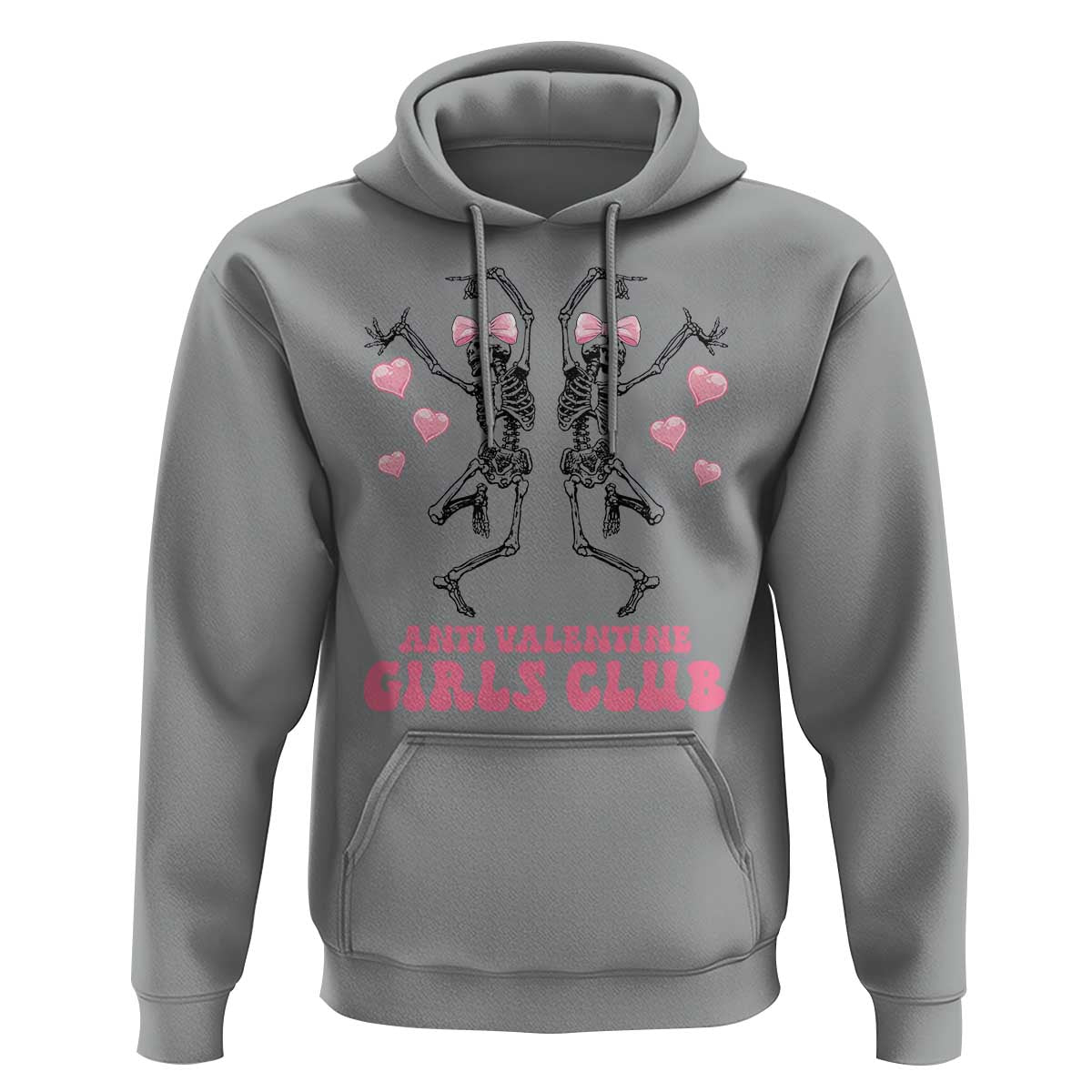 Funny Anti Valentine Girls Club Hoodie Anti Valentine's Day Skeleton