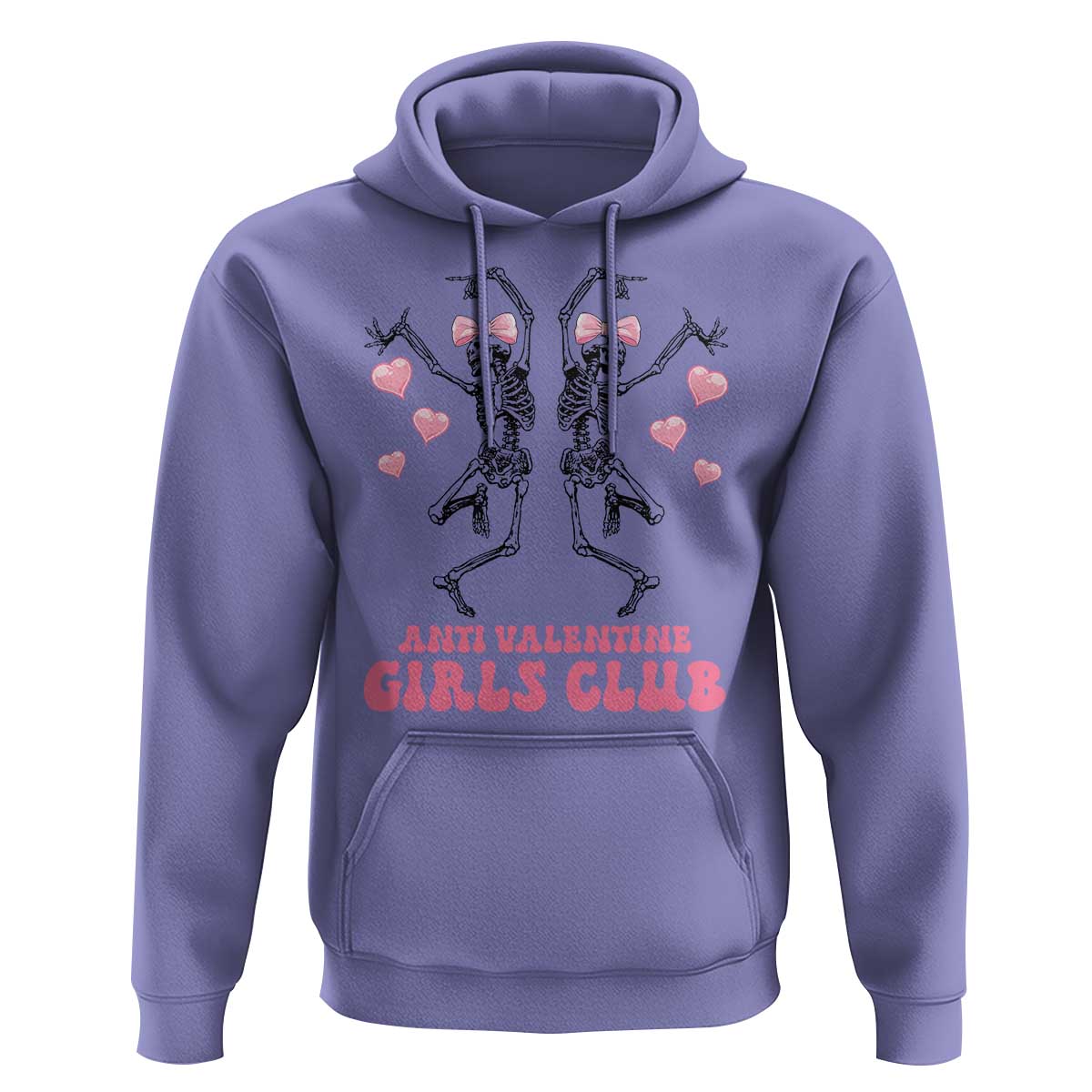 Funny Anti Valentine Girls Club Hoodie Anti Valentine's Day Skeleton