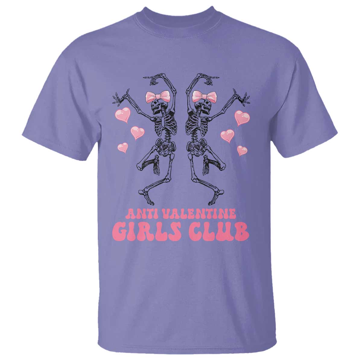 Funny Anti Valentine Girls Club T Shirt Anti Valentine's Day Skeleton