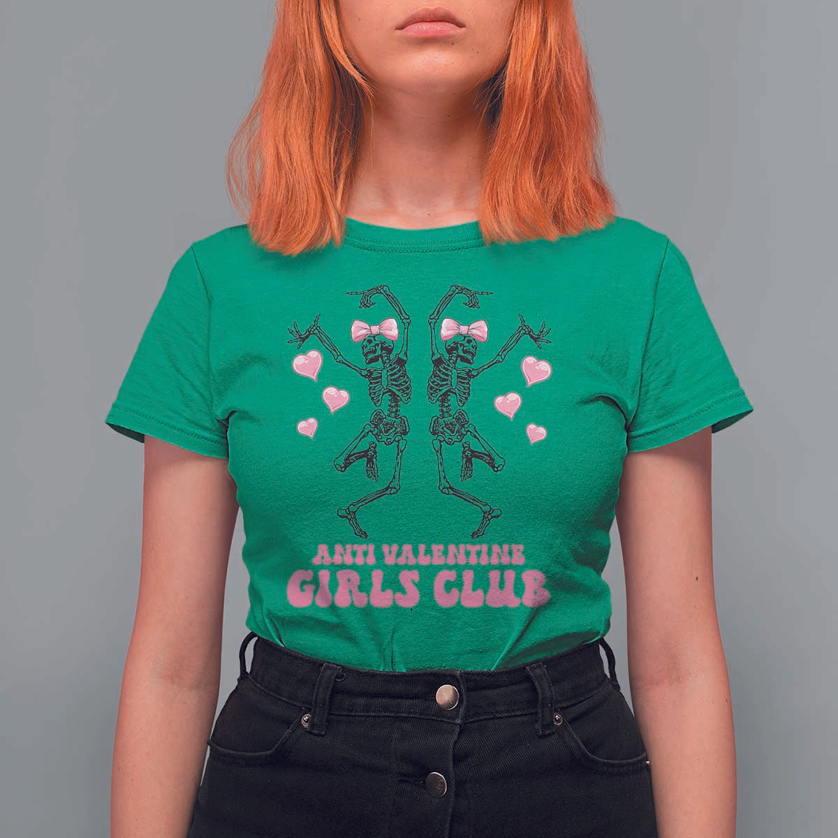 Funny Anti Valentine Girls Club T Shirt For Women Anti Valentine's Day Skeleton