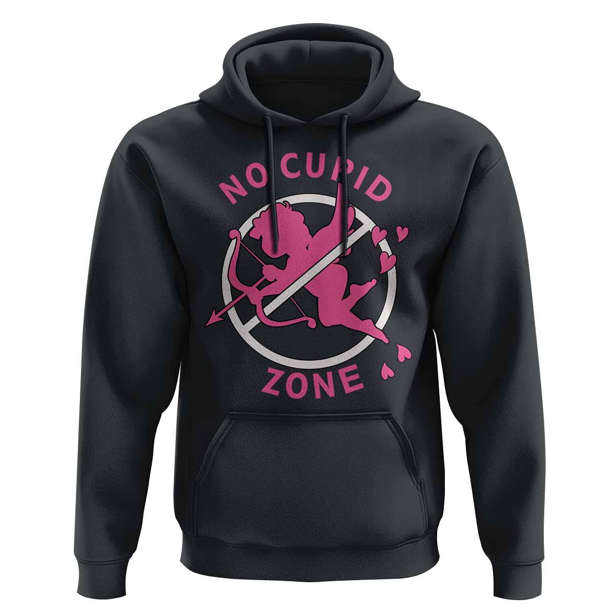 Funny Anti Valentine's Day Hoodie No Cupid Zone