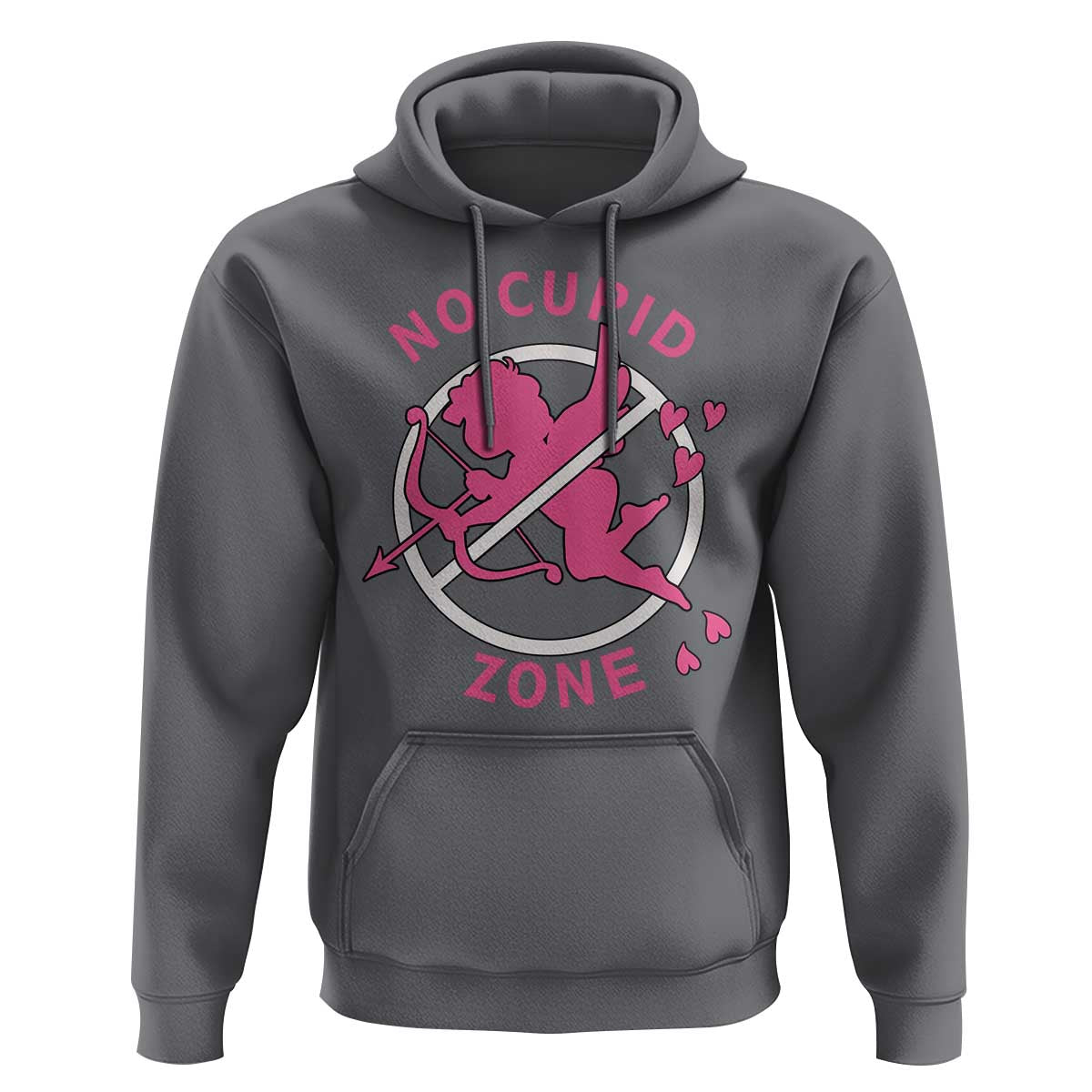 Funny Anti Valentine's Day Hoodie No Cupid Zone