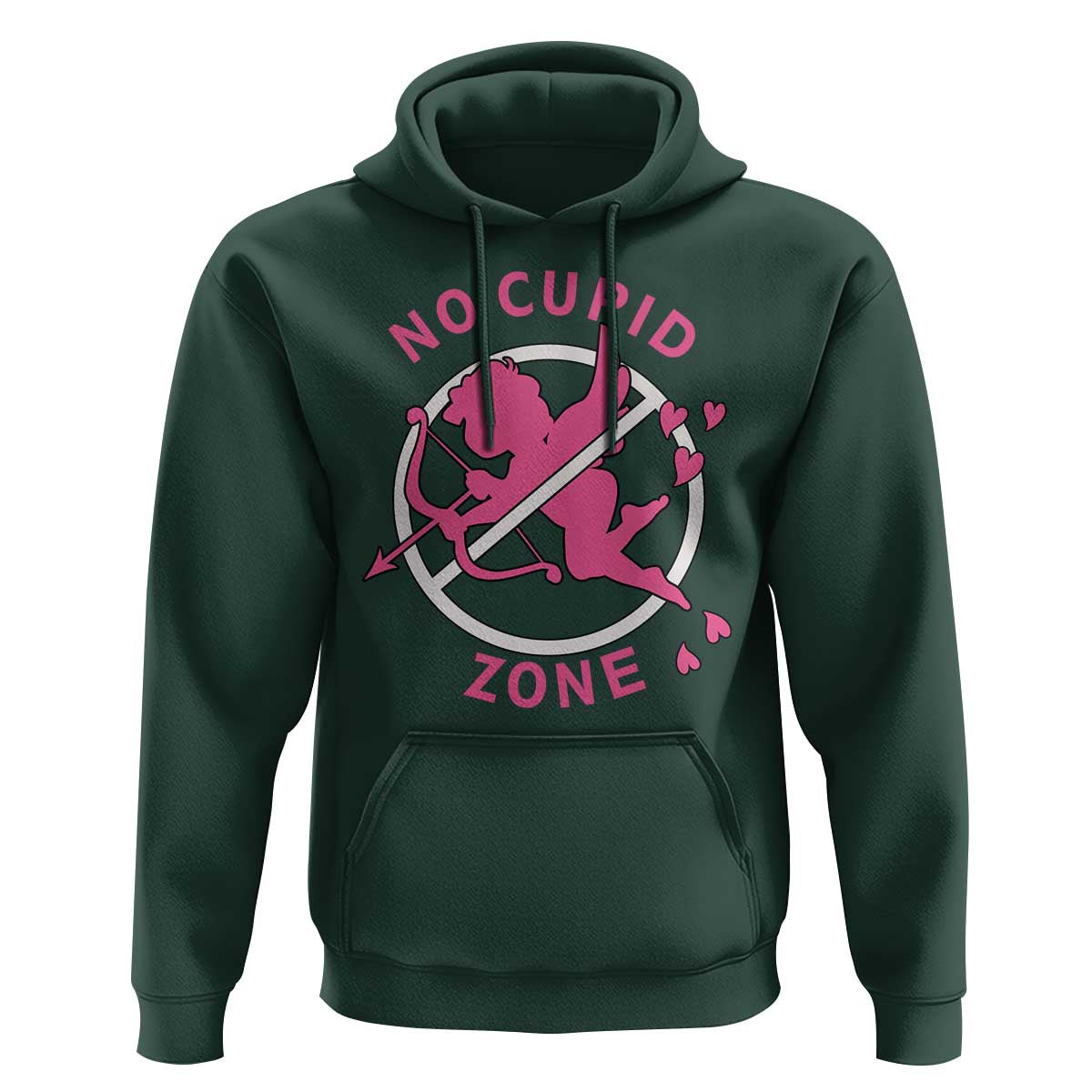 Funny Anti Valentine's Day Hoodie No Cupid Zone