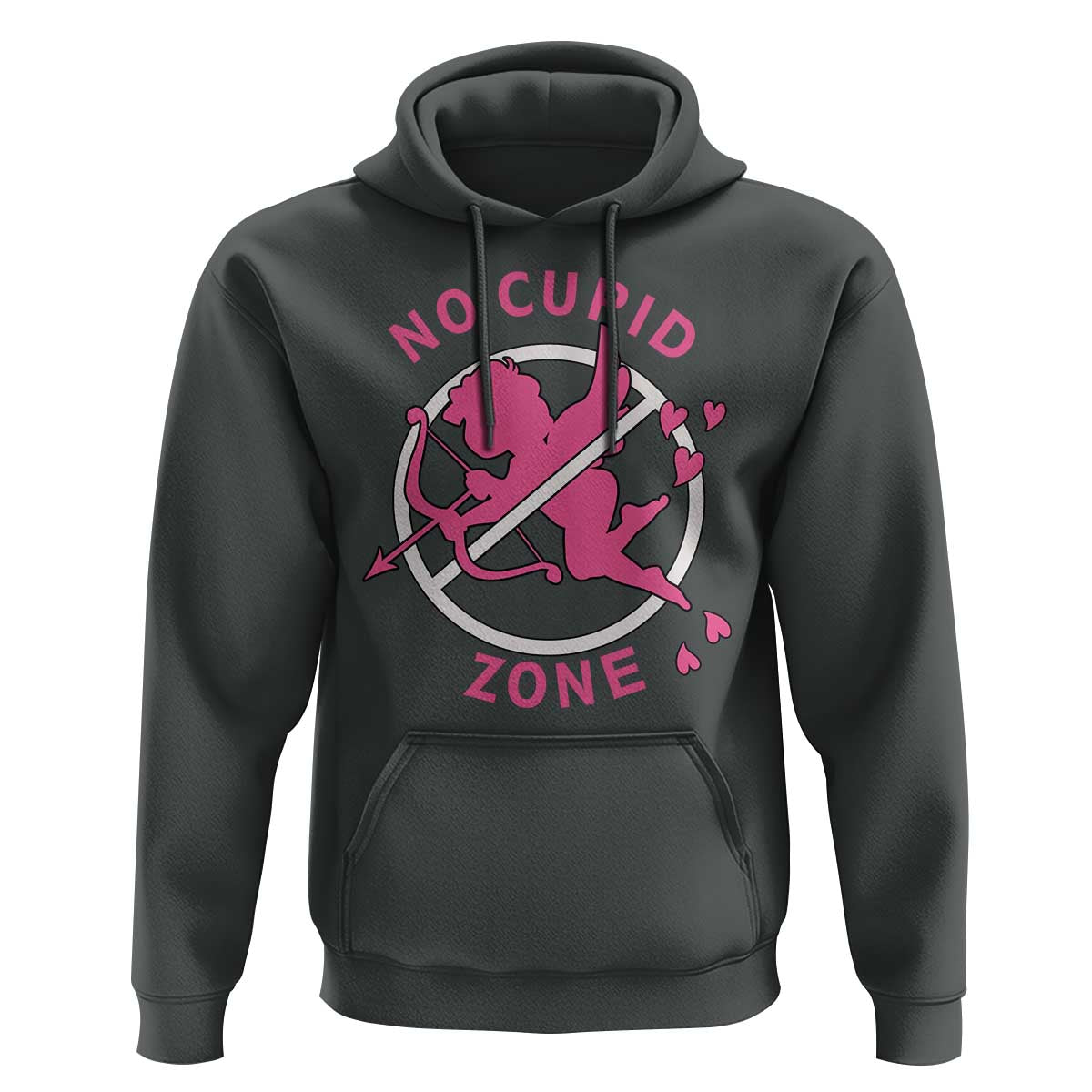 Funny Anti Valentine's Day Hoodie No Cupid Zone