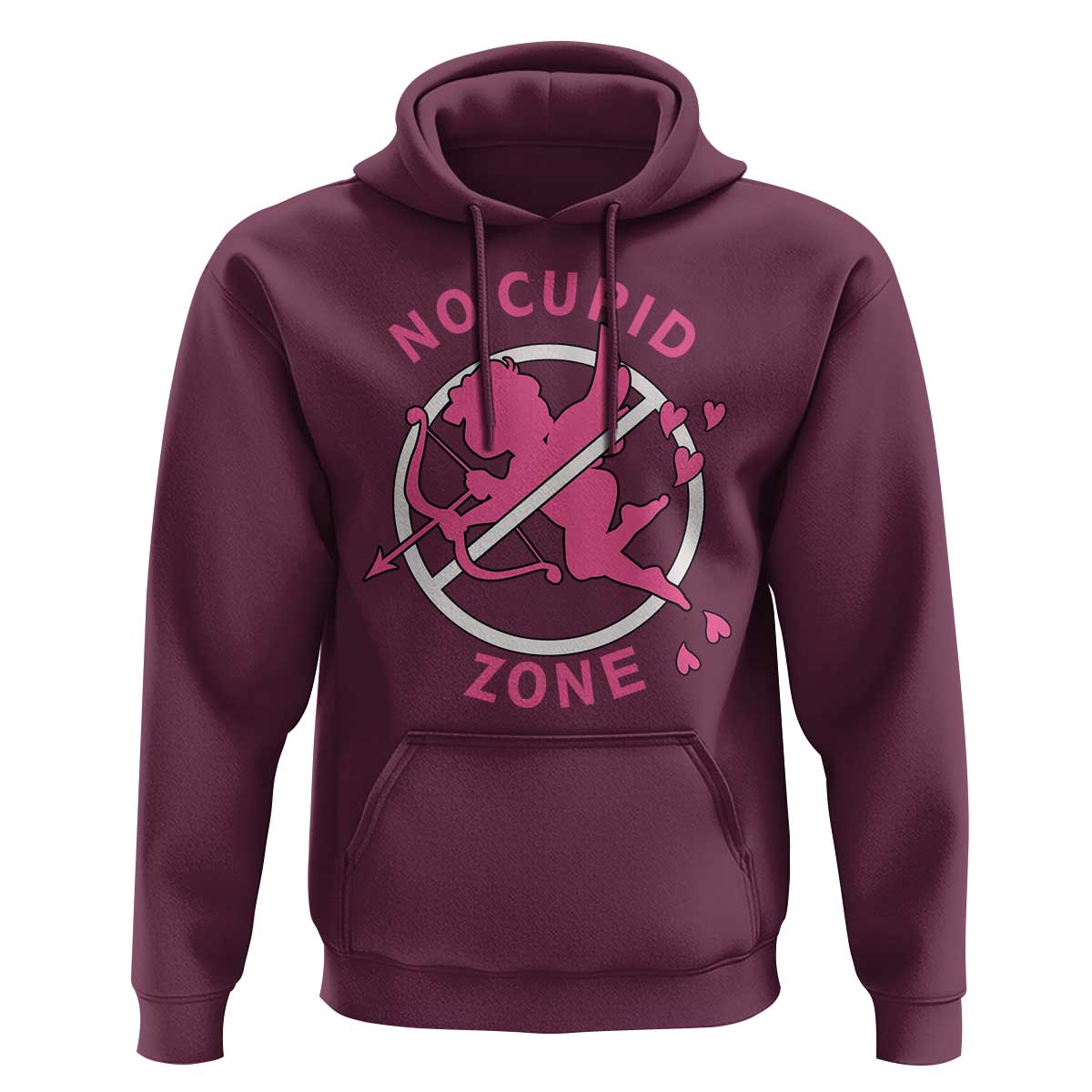 Funny Anti Valentine's Day Hoodie No Cupid Zone
