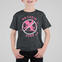 Funny Anti Valentine's Day T Shirt For Kid No Cupid Zone