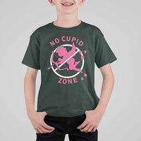 Funny Anti Valentine's Day T Shirt For Kid No Cupid Zone
